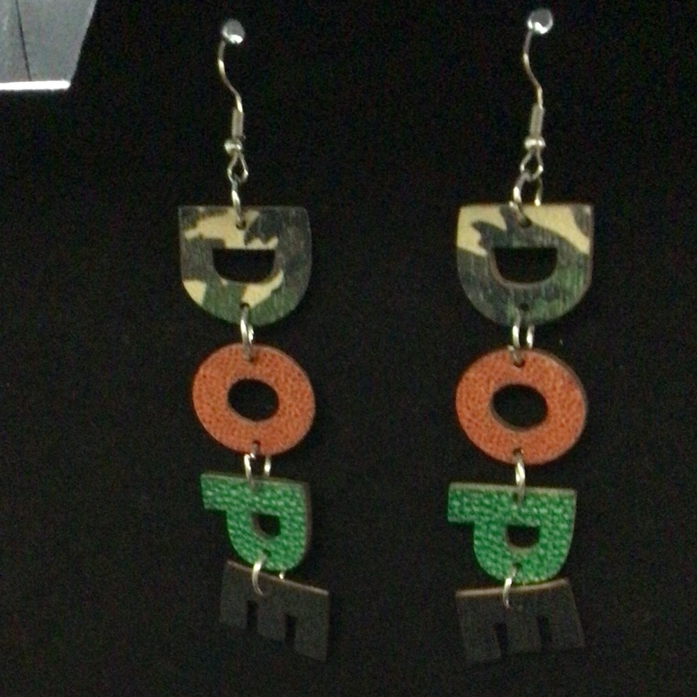 Camouflage and Green DOPE Earrings